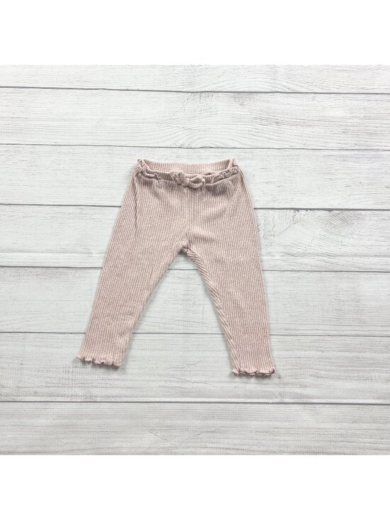 Zara Other - Zara Baby Girls Ribbed Pink Knit Pants Bow 12-18 Months